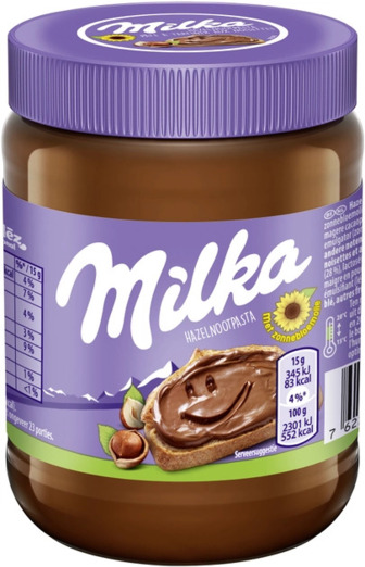 Паста горіхова Milka з фундуку з додаванням какао, 350 г