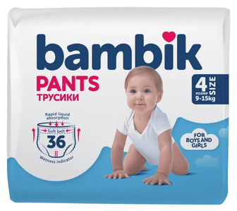 Підгузки Bambik трусики 4 (9-15 кг), 36 шт.