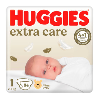 Підгузки Huggies Extra Care 1 (2-5 кг) 84 шт. 