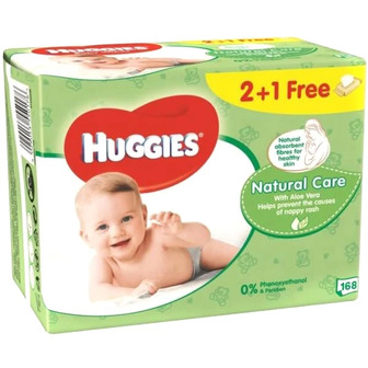 Серветки вологі Huggies Natural care дитячі, 168 шт.