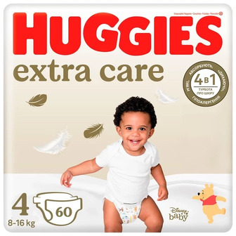 Підгузки Huggies Extra Care 4, 8-16 кг, 60 шт.