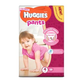 Трусики-підгузки для дівчат Huggies Pants 2558131, 4 (9-14 кг), 36 шт.