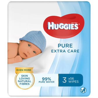 Вологі серветки для дітей Huggies Pure Extra 2437301, 168 предметів