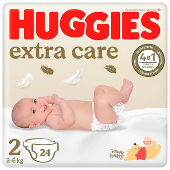 Підгузки Huggies Extra Care 2 3-6кг 24шт.