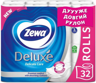 Папір туалетний Zewa Deluxe білий 3 шари 32 рулони
