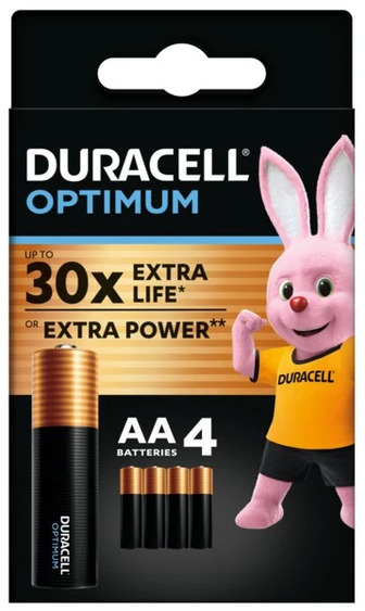 Батарейка Duracell Optimum ААА, 4 шт.