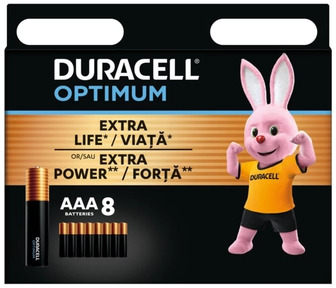 Батарейка Duracell Optimum ААА, 8 шт.