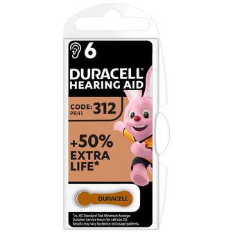 Батарейки Duracell HA 312, 6 шт.