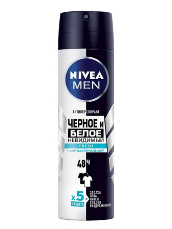 Антиперспірант Nivea Men Чорне і Біле Невидимий Fresh 150 мл