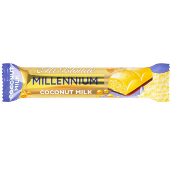 Шоколад білий та молочний Millennium Coconut Milk пористий, 27 г