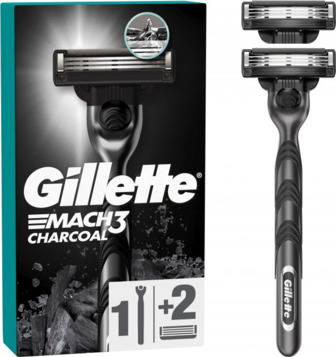 Станок для бритья мужской Gillette Mach3 Charcoal с 2 сменными картриджами