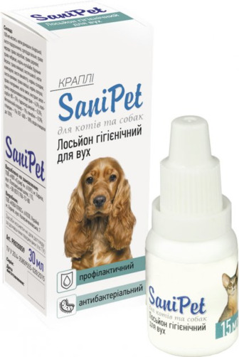 Лосьон для ухода за ушами ProVET SaniPet для кошек и собак, капли, 15 мл