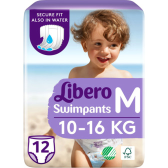 Підгузки-трусики дитячі для плавання Libero Swimpants 10-16кг розмір М 12шт.