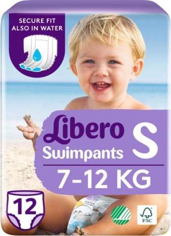 Підгузки-трусики дитячі для плавання Libero Swimpants 7-12кг розмір S 12шт.