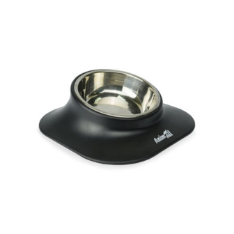 Миска на підставці AnimAll для собак та кішок метал/пластик 420 мл чорна 171751
