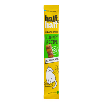 Ласощі для котів Half&Half у формі м'ясних паличок з індичкою, 5 г