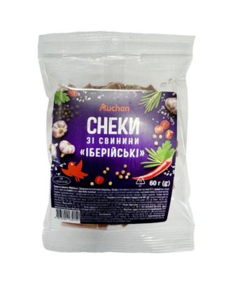Снеки Auchan Джерки Іберійські, 60 г