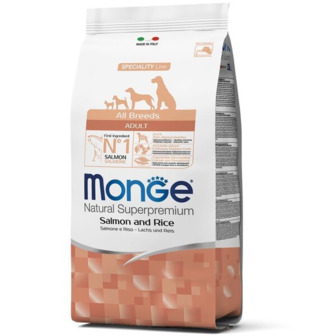 Сухий корм для собак Monge Dog All breeds Adult Light Salmon&Rice зі смаком риби та рису 2,5 кг