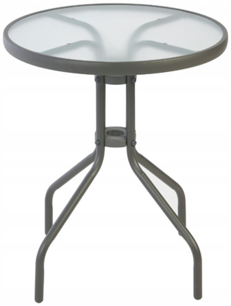 Стіл круглий Gardenstar Govi скляний сірий, 60 см