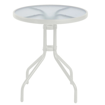 Стіл круглий Gardenstar Govi скляний білий, 60 см