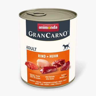 Вологий корм для дорослих собак 800 г. Animonda GranCarno з яловичиною та куркою