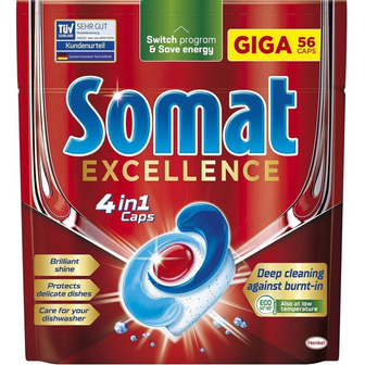 Капсули для посудомийної машини Somat Exellence 4 в 1, 56 шт.
