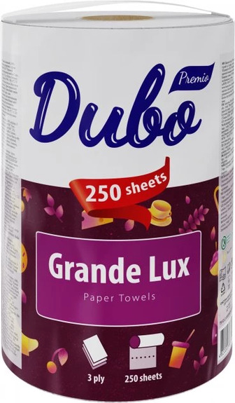 Рушники паперові Диво Premio Grande Lux 3-шарові, 1 рулон, 250 відривів