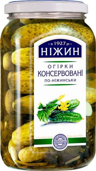 Огірки консервовані По-ніжинськи Ніжин с/б 920г