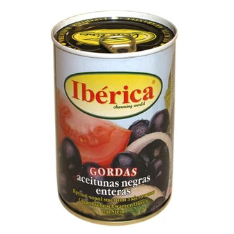 Маслини чорні Iberica з кісточкою, 420 г