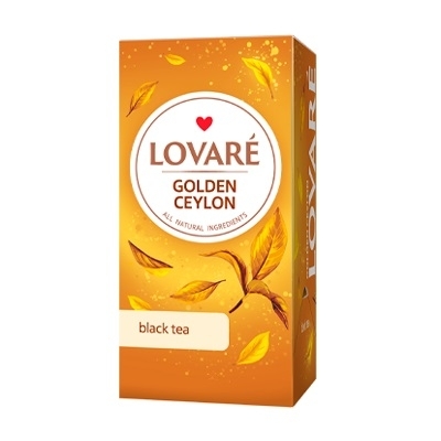 Чай (24 ф/п * 2 г) Lovare Golden Ceylon чорний байховий цейлонський дрібний  з ярликом к/уп 