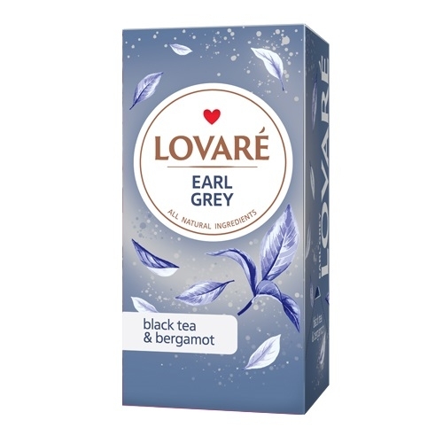 Чай (24 ф/п * 2 г) Lovare Earl Grey чорний байховий цейлонський дрібний з бергамотом  з ярликом к/уп 