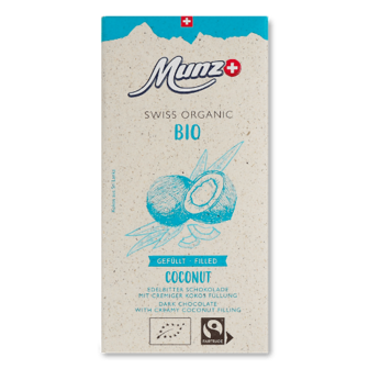 Шоколад чорний Munz з кокосом органічний 60% 100г