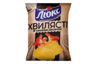 Чіпси рифлені Люкс зі смаком лисичок, 125 г