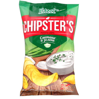 Чіпси Flint Chipster's Сметана та зелень, 70 г