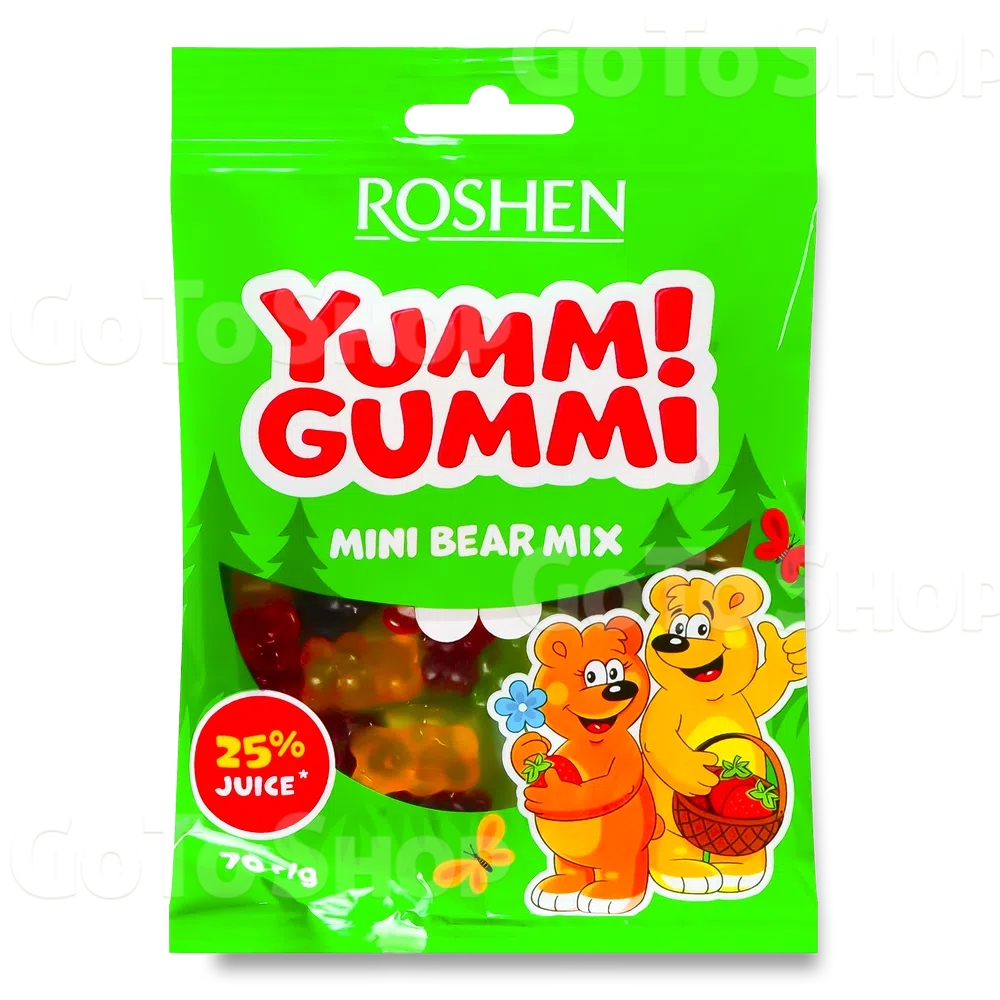 Цукерки Roshen Yummi Gummi Mini Bear Mix желейні