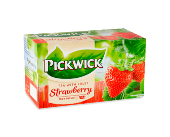 Чай чорний Pickwick ароматизований зі шматочками полуниці, 20*1,5г