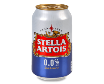 Пиво Stella Artois світле безалкогольне з/б, 0,33л (0,33л)