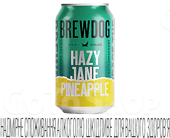 Пиво BrewDog Hazy Jane Pineapple світле з/б, 0,33л