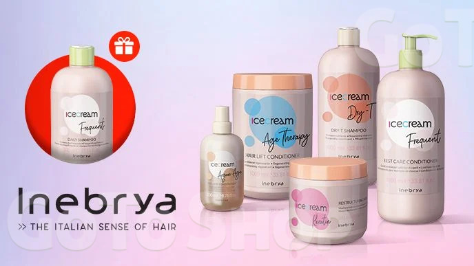 Купуй засоби для догляду за волоссям Inebrya на суму від 800 грн та отримуй подарунок*!