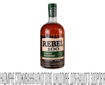 Віскі Rebel 100 Straight Rye Whiskey, 0,7л (0,7л)