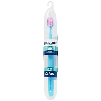 Зубна щітка Difas Pro-clinic ultra soft блакитно-рожева в кейсі