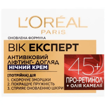 Крем для обличчя L'Oreal ліфтинг проти зморщок 45+ нічний 50мл (50мл)