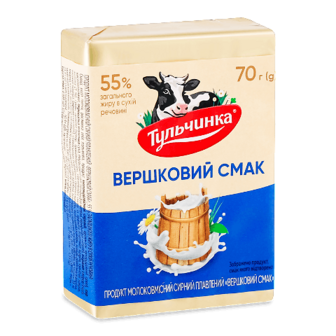 Продукт сирний плавлений «Тульчинка» «Вершковий смак» 55% 70г