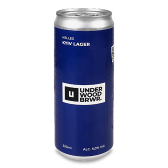 Пиво Underwood Brewery Kyiv Lager світле нефільтроване з/б 0,33л (0,33л)