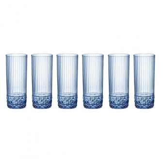 Набір склянок Bormioli Rocco America'20s Sapphire Blue 6 шт 400 мл 122158BAU021990
