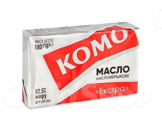 Масло кисловершкове Комо Екстра 82.5%, 180г