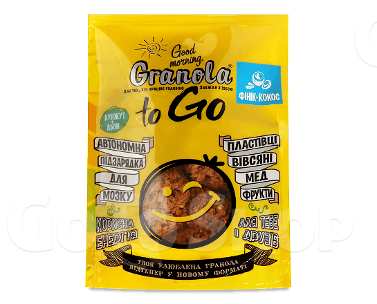 Сніданок Good morning, Granola To Go фінік + кокос, 140г