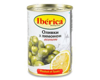 Оливки Iberica з лимоном з/б, 280г