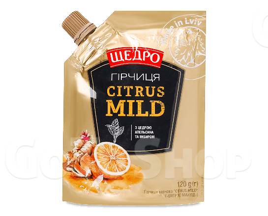 Гірчиця «Щедро» Citrus mild д/п, 120г