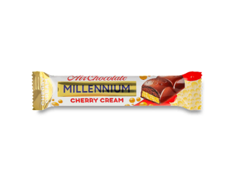 Шоколад молочний Millennium з вишневою начинкою пористий, 27г